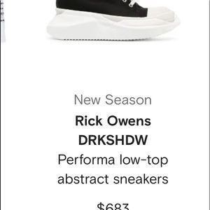 RickOwens DS Performa lowtop abstract sneakers